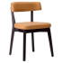 Nico Side Chair Ochre Brown Faux Leather With Wenge Frame