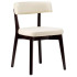 Nico Side Chair Ivory Faux Leather With Wenge Frame