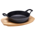 Cast Iron Sizzle Dish & Trivet Set Round 15cm