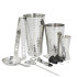 BarCraft Stainless Steel Boston Cocktail Set Hammered Finish 8 Pieces