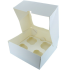 White Cupcake Muffin Box 4 Hole (Pack of 25)