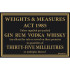 Traditional Bar Notices - Weight & Measures Spirits 35ml