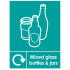 Mixed Glass Bottles & Jars Recycling Label Vinyl 150 x 200mm