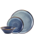 Terra Vitrified Porcelain Dinner Set 18 Piece Aqua Blue Reactive Glaze