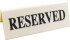 Reserved Sign Black/White (Pack of 5)