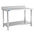 Stainless Steel Wall Food Prep Table With Splashback 1200 x 600mm