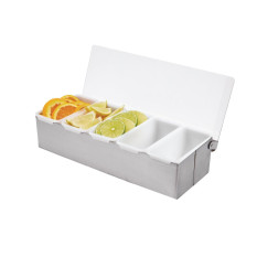 Bar Condiment Dispenser Caddy Stainless Steel 5 Compartment