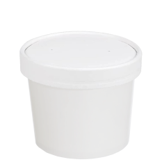 White Soup Pot + Lids 340ml/12oz (Pack of 250)