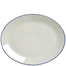 Steelite Blue Dapple Oval Coupe Plate 34cm/13.5" (Pack of 12)