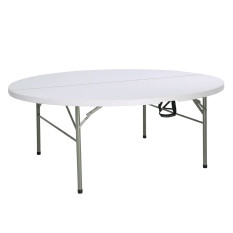 Bolero Round Centre Folding Table White 6ft 1.8m