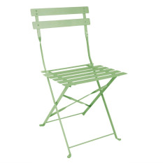 Bolero Pavement Style Steel Folding Chairs Light Green (Pack of 2)