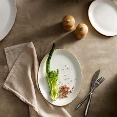 Steelite Brown Dapple Oval Coupe Plate 34cm/13.5" (Pack of 12)