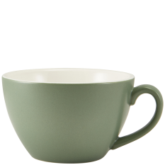 Genware Porcelain Sage Bowl Shaped Cup 340ml/12oz (Pack of 6)