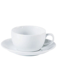 Porcelite Bowl Shape Coffee Cups 340ml/12oz and Saucers 16cm/6.25inch (Pack of 6)
