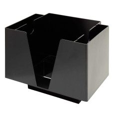 Black 3 Part Bar Napkin Holder Organiser