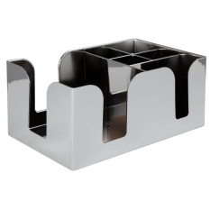 Chrome Plated Bar Caddy with 6 Compartments