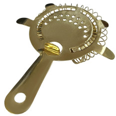 Gold Plated Hawthorne Strainer 4-Prong