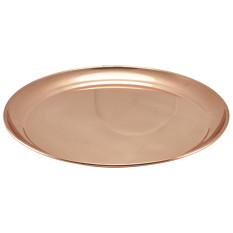 Copper Bar Drinks Tray Round 30cm
