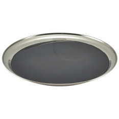 Stainless Steel Non Slip Bar Drinks Tray Round 30cm