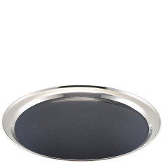 GenWare Non Slip Stainless Steel Round Tray 14 Inch (Pack of 1)