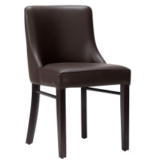 Merano Side Chair Dark Brown Faux Leather With Wenge Frame