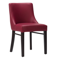 Merano Side Chair Wine Faux Leather With Wenge Frame