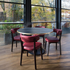 Nico Side Chair Wine Faux Leather With Wenge Frame