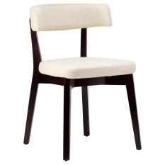 Nico Side Chair Ivory Faux Leather With Wenge Frame