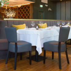 Alto FB Side Chair Iron Grey Faux Leather With Black Frame