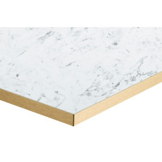 Egger White Carrara Marble With Gold ABS Edge Square Table Top 700 x 700mm