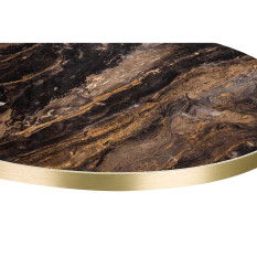 Formica Marbled Cappuccino With Gold ABS Edge High Gloss Round Table Top 1200mm