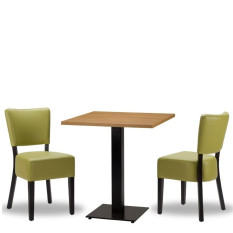 Alto Lime Side Chair x2 With 700mm Square Oak Lancaster Titan Table