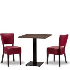 Alto Wine Side Chair x2 With 700mm Square Walnut Tobacco Titan Table