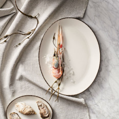 Steelite Charcoal Dapple Oval Coupe Plate 30.5cm/12" (Pack of 12)