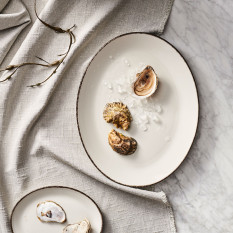 Steelite Charcoal Dapple Oval Coupe Plate 20cm/8" (Pack of 24)