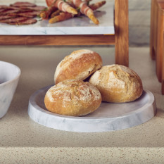 Agra Melamine White Marble Round Slab 28.5cm/11.2"