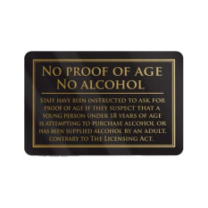 Traditional Bar Notices - No Proof Of Age, No Alcohol