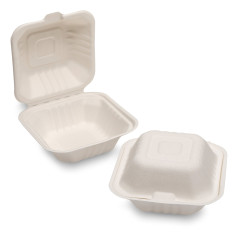 Bagasse Takeaway Container Burger Box 15cm/6" White (Pack of 500)