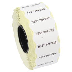 Best Before Labels CT4 26x12mm (10 Rolls of 1500)