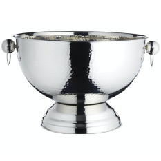 BarCraft Hammered Stainless Steel Champagne Bowl 37 x  25cm/ 14.5" x 9.8"