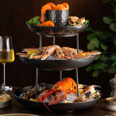 Vintage Black Seafood Tower Serving Bowl 29.5cm/12"