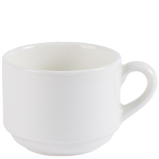 Elevate White Fine China Stacking Tea Cup 230ml/8oz (Pack of 6)