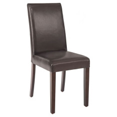 Bolero Faux Leather Dining Chairs Brown (Pack of 2)
