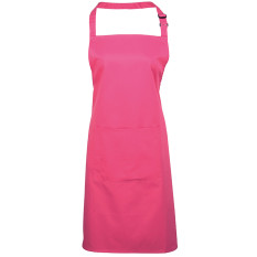 Hot Pink Full Bib Apron With Pocket