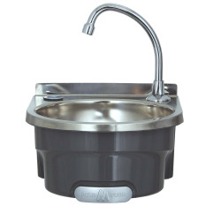 BaSix 300 Hands Free Push Front Hand Wash Sink with Manual Mixer Tap