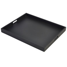 Solid Black Butlers Tray 53.5 x 42.5 x 4.5cm