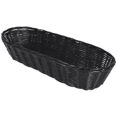 Black Polyrattan Loaf Basket 15x38cm