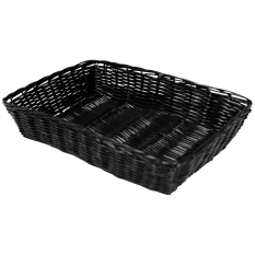 Black Polyrattan Basket Rectangular 28x40cm