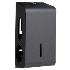 Premium Matt Black Double Toilet Roll Dispenser