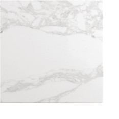 Bolero Square Marble Effect Table Top White 600mm